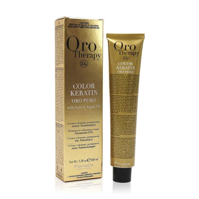 foto безаміачна стійка крем-фарба для волосся fanola oro therapy color keratin oro puro permanent colouring cream 1.0 black, 100 мл
