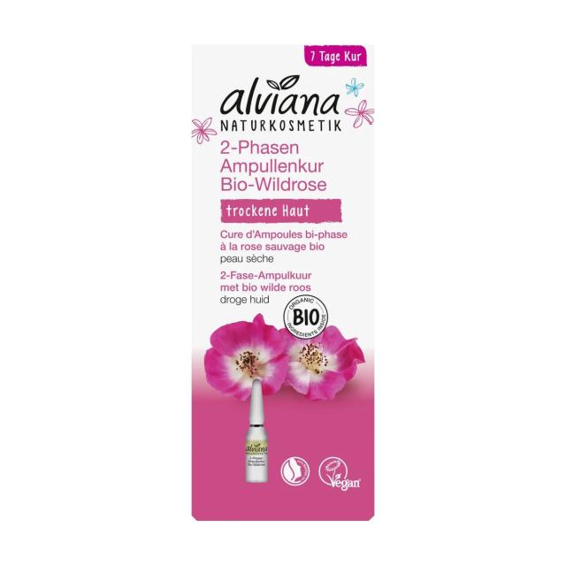 foto ампули для обличчя alviana bi-phase ampoule treatment organic wild rose, 7*1 мл