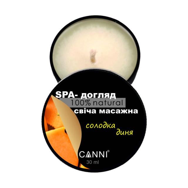 foto spa-свічка масажна для манікюру canni солодка диня, 30 мл