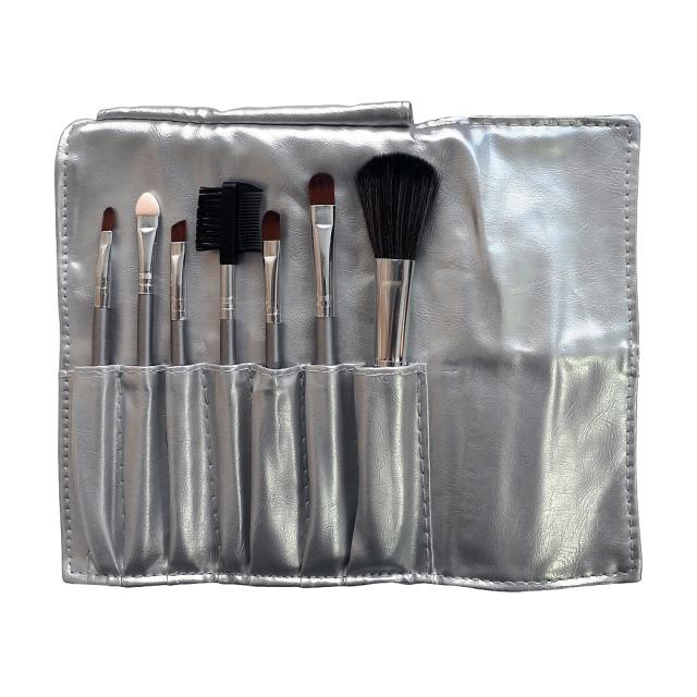 foto набір пензлів для макіяжу avenir cosmetics срібний, 7 шт