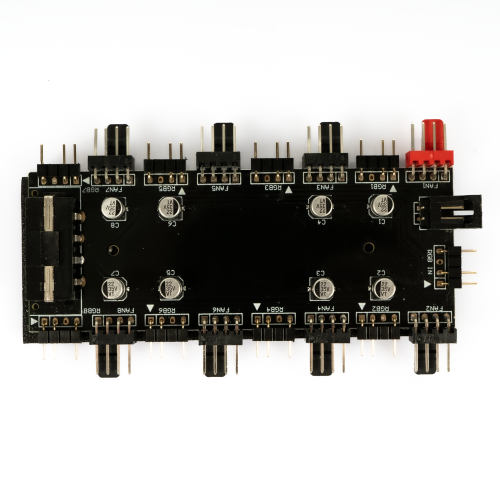 foto t-adapter 8xargb 5v/3 pin and 8xfan 4 pin pwm hub