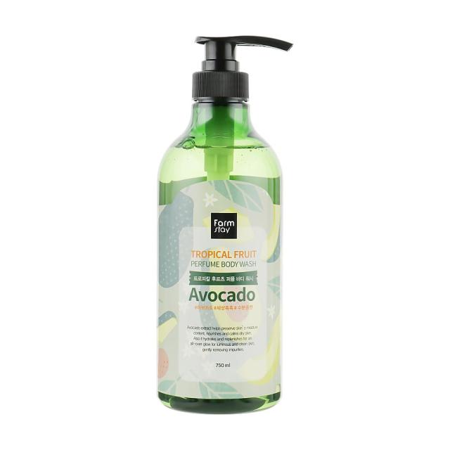 foto гель для душу farmstay tropical fruit perfume body wash avocado з авокадо, 750 мл
