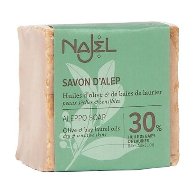 foto алеппське мило najel aleppo soap 30% bay laurel oil для сухої та чутливої шкіри, 185 г