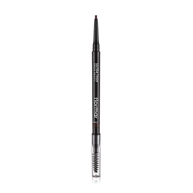 foto ультратонкий олівець для брів flormar ultra thin brow pencil зі щіточкою, 03 brown, 0.14 г