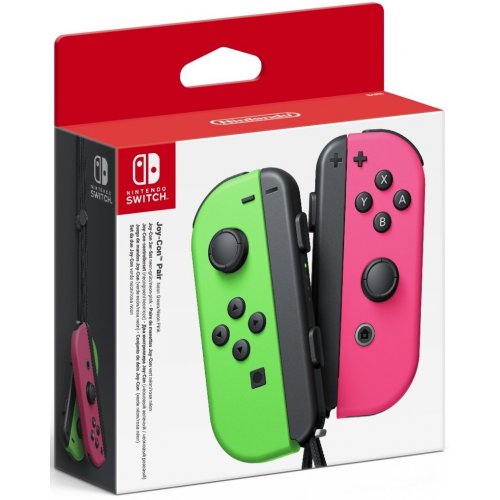 foto ігровий маніпулятор nintendo switch joy-con (45496430795) neon green/neon pink