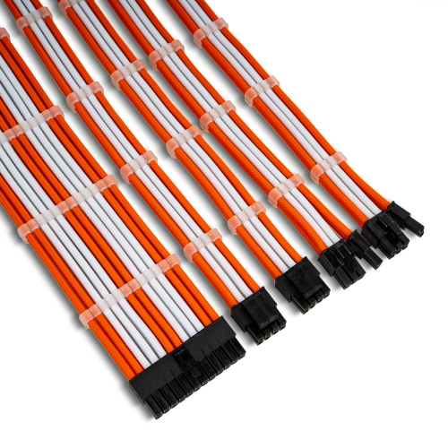 foto набір кастомних кабелів живлення evolve custom psu cable kit 0.3m (ev-psumf-03who) white/orange