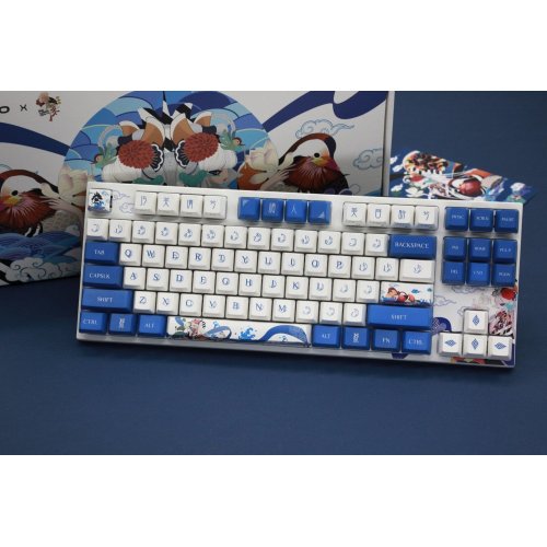 foto клавіатура varmilo vea87 lovebirds-i cherry mx red (a23a002a3a0a01a003) white/blue