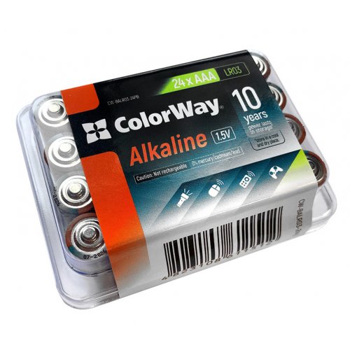 foto батарейки colorway aaa alkaline power 24шт (cw-balr03-24pb)