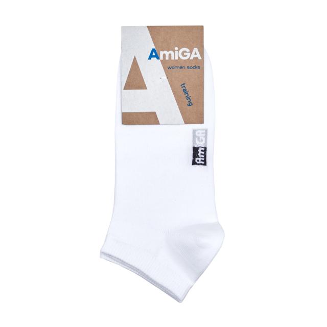 foto шкарпетки жіночі amigа спортивні, укорочені, білі, розмір 23-25