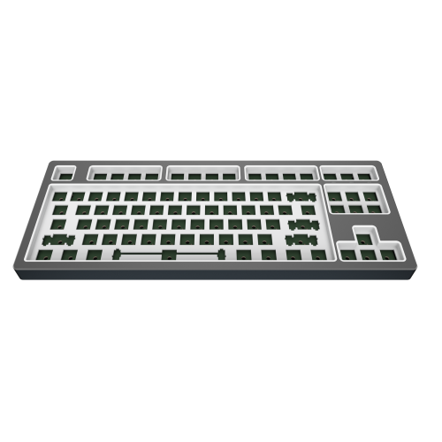 foto основа для клавіатури dark project kd87b ltd aluminum barebones (kb-cst-872-702224) grey