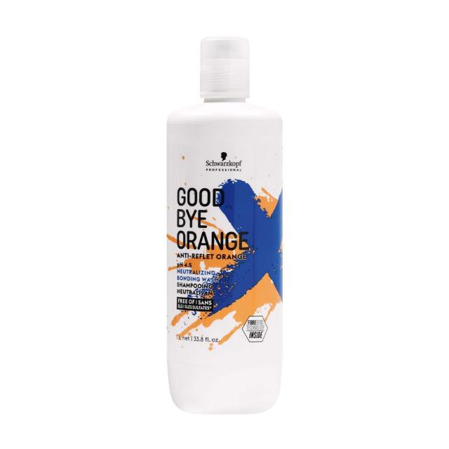 foto безсульфатний шампунь з антипомаранчовим ефектом schwarzkopf professional goodbye orange shampoo, 1 л