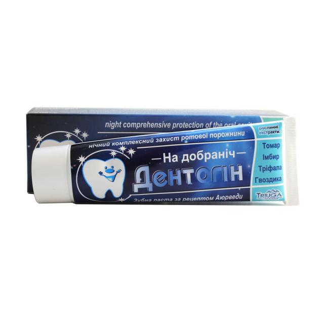 foto профілактична зубна паста triuga дентогін на добраніч на основі аюрведичних трав, 100 г