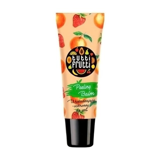 foto бальзам-пілінг для губ farmona tutti frutti peeling lip balm апельсин та полуниця з фруктовими оліями, 12 мл