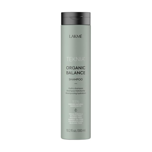 foto безсульфатний зволожувальний шампунь для волосся lakme teknia organic balance shampoo, 300 мл