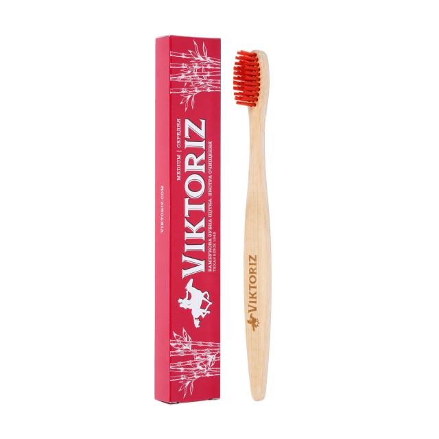 foto бамбукова зубна щітка viktoriz texas екстра очищення, середньої жорсткості, 1 шт